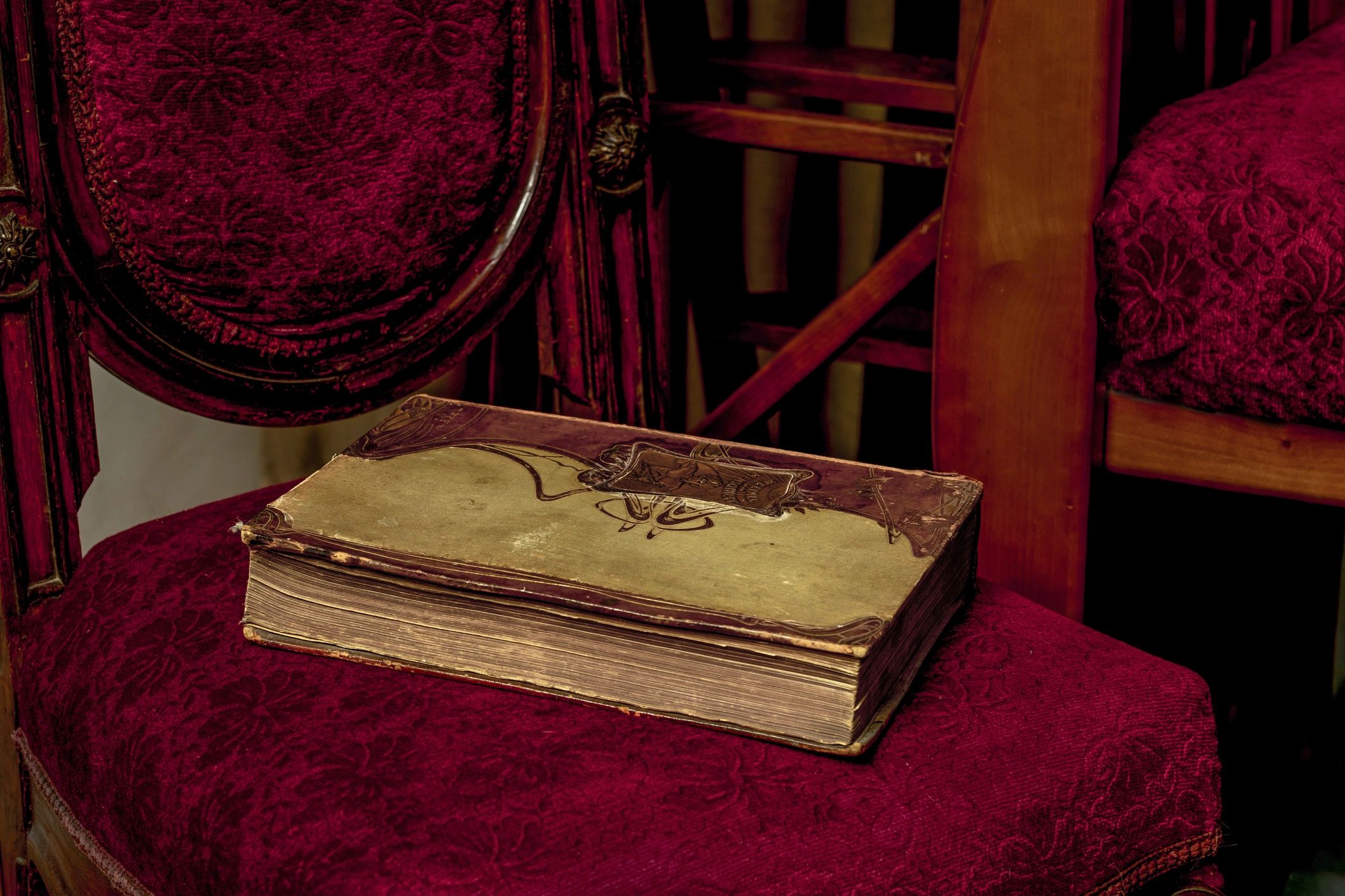 Antique book in a classic interior